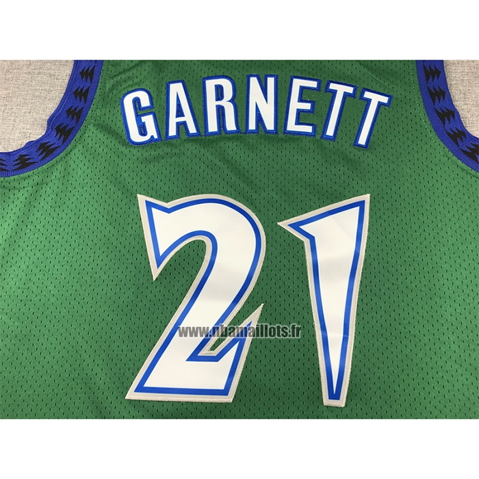 Maillot Minnesota Timberwolves Kevin Garnett NO 21 Hardwood Classics Throwback 1997-98 Vert